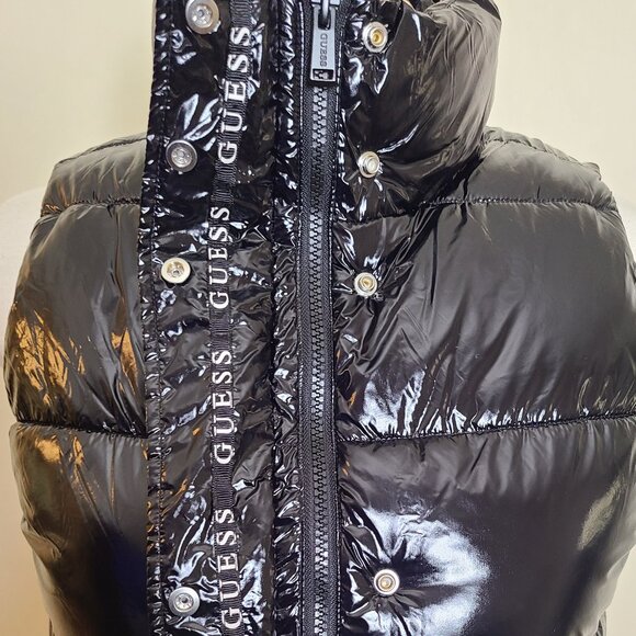 Guess Shiny Black Puffer Vest - XS - Picture 6 of 7